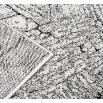 Stück Teppich mit abstraktem Muster 120x180 BRAWLEY 1 - grau / weiß