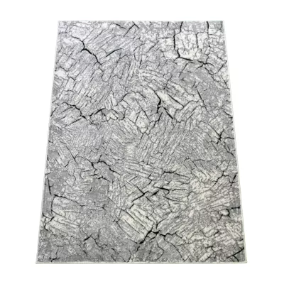 Stück Teppich mit abstraktem Muster 40x60 BRAWLEY 1 - grau / weiß