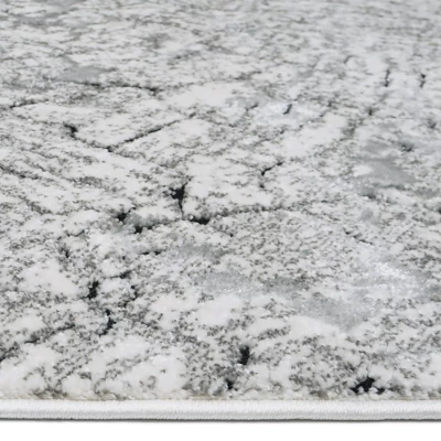 Stück Teppich mit abstraktem Muster 80x150 BRAWLEY 1 - grau / weiß