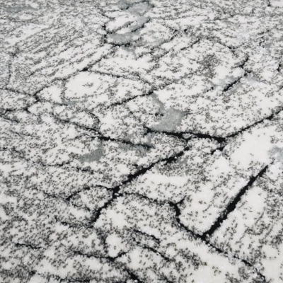 Stück Teppich mit abstraktem Muster 60x100 BRAWLEY 1 - grau / weiß