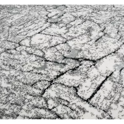Stück Teppich mit abstraktem Muster 40x60 BRAWLEY 1 - grau / weiß