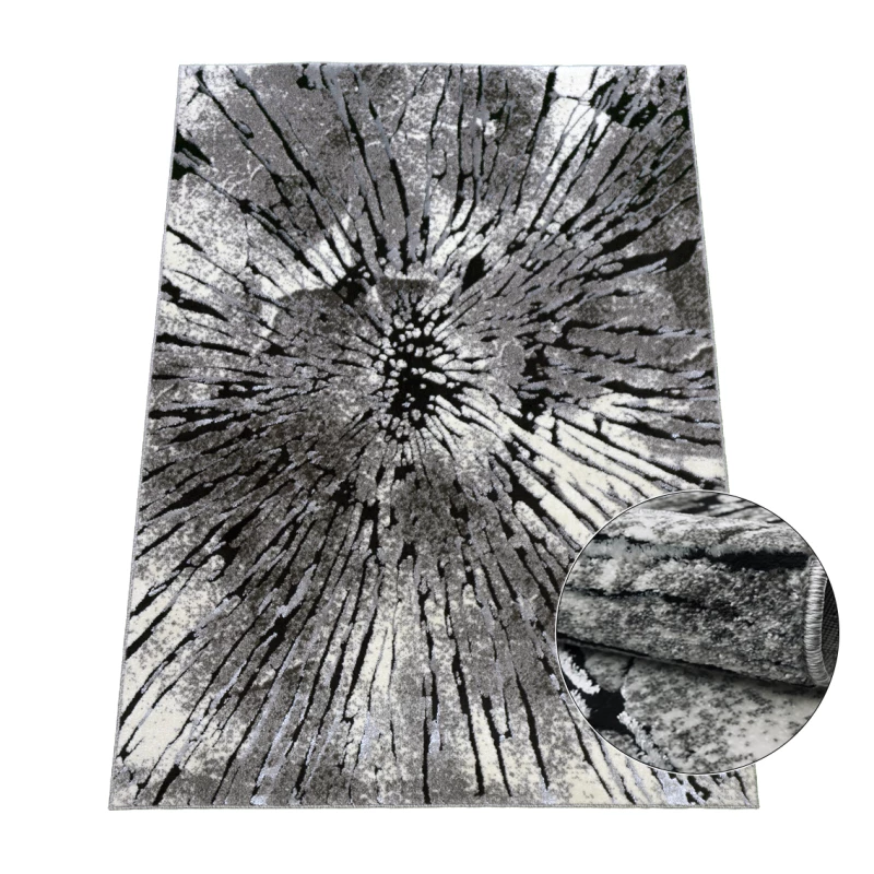 Stück Teppich mit abstraktem Muster 200x290 BRAWLEY 2 - grau / weiß