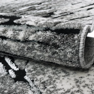 Stück Teppich mit abstraktem Muster 80x150 BRAWLEY 2 - grau / weiß