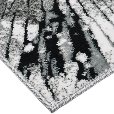 Stück Teppich mit abstraktem Muster 200x290 BRAWLEY 2 - grau / weiß