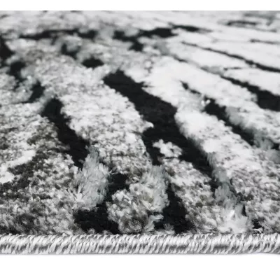 Stück Teppich mit abstraktem Muster 60x100 BRAWLEY 2 - grau / weiß