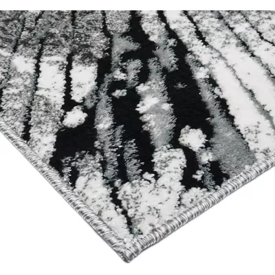 Stück Teppich mit abstraktem Muster 120x180 BRAWLEY 2 - grau / weiß