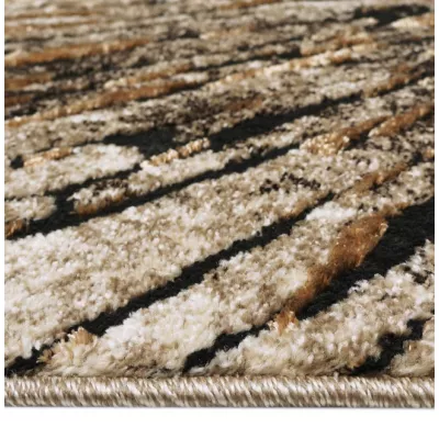 Stück Teppich mit abstraktem Muster 140x190 BRAWLEY 2 - beige / braun