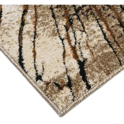 Stück Teppich mit abstraktem Muster 140x190 BRAWLEY 2 - beige / braun
