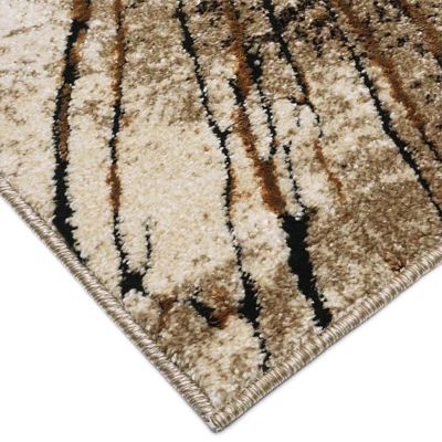 Stück Teppich mit abstraktem Muster 60x100 BRAWLEY 2 - beige / braun