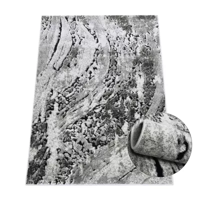 Rechteckiger Teppich 60x100 BRAWLEY 3 - grau / weiß