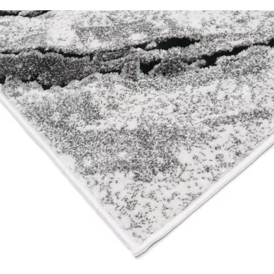 Rechteckiger Teppich 60x100 BRAWLEY 3 - grau / weiß