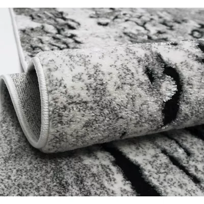 Rechteckiger Teppich 60x100 BRAWLEY 3 - grau / weiß