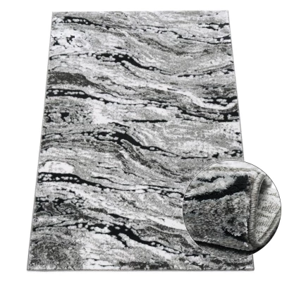 Rechteckiger Teppich 60x100 BRAWLEY 4 - grau / weiß