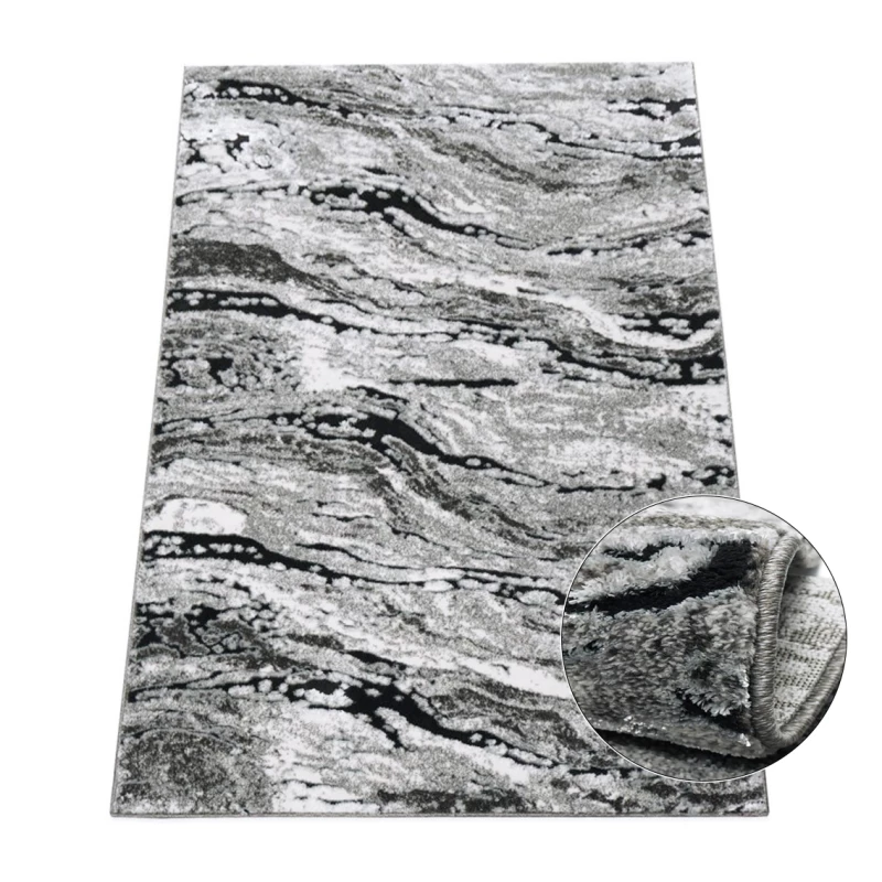 Rechteckiger Teppich 40x60 BRAWLEY 4 - grau / weiß