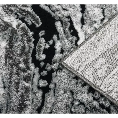 Rechteckiger Teppich 60x100 BRAWLEY 4 - grau / weiß