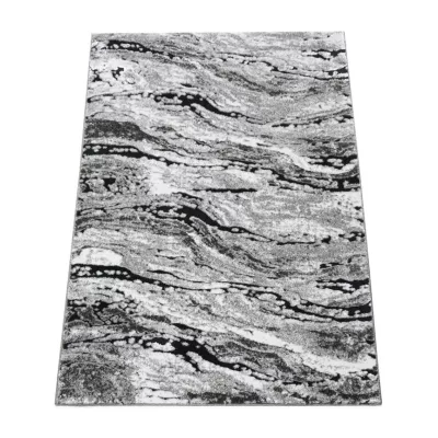 Rechteckiger Teppich 120x180 BRAWLEY 4 - grau / weiß
