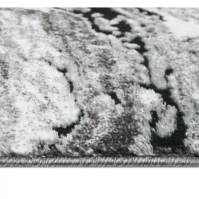 Rechteckiger Teppich 140x190 BRAWLEY 4 - grau / weiß