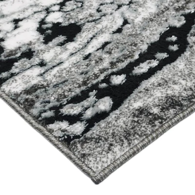Rechteckiger Teppich 180x260 BRAWLEY 4 - grau / weiß