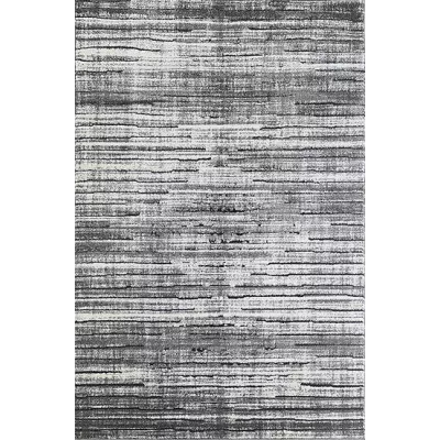 Rechteckiger Teppich 200x390 BRAWLEY 9 - grau / weiß