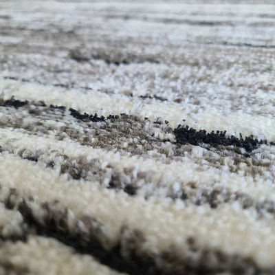 Rechteckiger Teppich 200x390 BRAWLEY 9 - grau / weiß