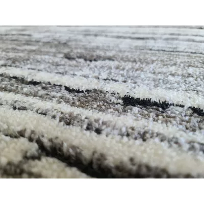 Rechteckiger Teppich 200x390 BRAWLEY 9 - grau / weiß