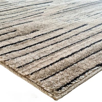 Rechteckiger Teppich 140x190 BRAWLEY 9 - beige / schwarz