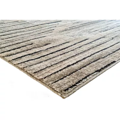 Rechteckiger Teppich 140x190 BRAWLEY 9 - beige / schwarz