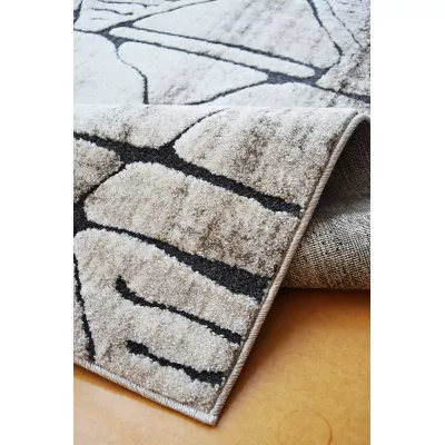 Moderner Stückteppich 200x390 BRAWLEY 7 - beige / schwarz