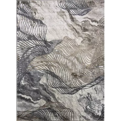Rechteckiger Teppich 60x100 BREA 1 - beige / gold