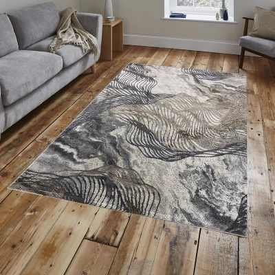 Rechteckiger Teppich 60x100 BREA 1 - beige / gold