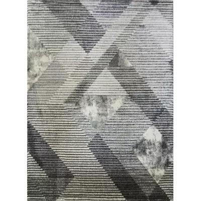 Rechteckiger Stückteppich 80x150 BREA 2 - grau/weiß