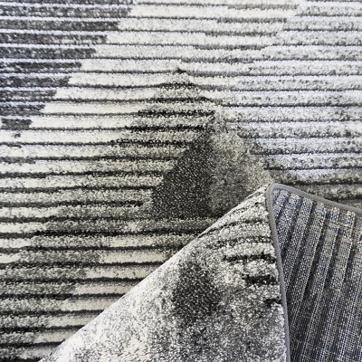 Rechteckiger Stückteppich 80x150 BREA 2 - grau/weiß