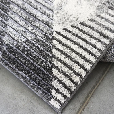 Rechteckiger Stückteppich 180x260 BREA 2 - grau/weiß