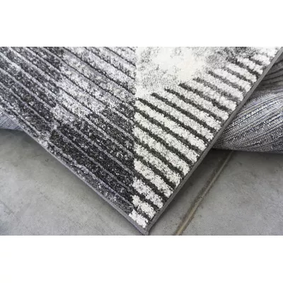 Rechteckiger Stückteppich 180x260 BREA 2 - grau/weiß
