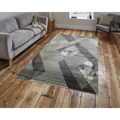 Rechteckiger Stückteppich 180x260 BREA 2 - grau/weiß