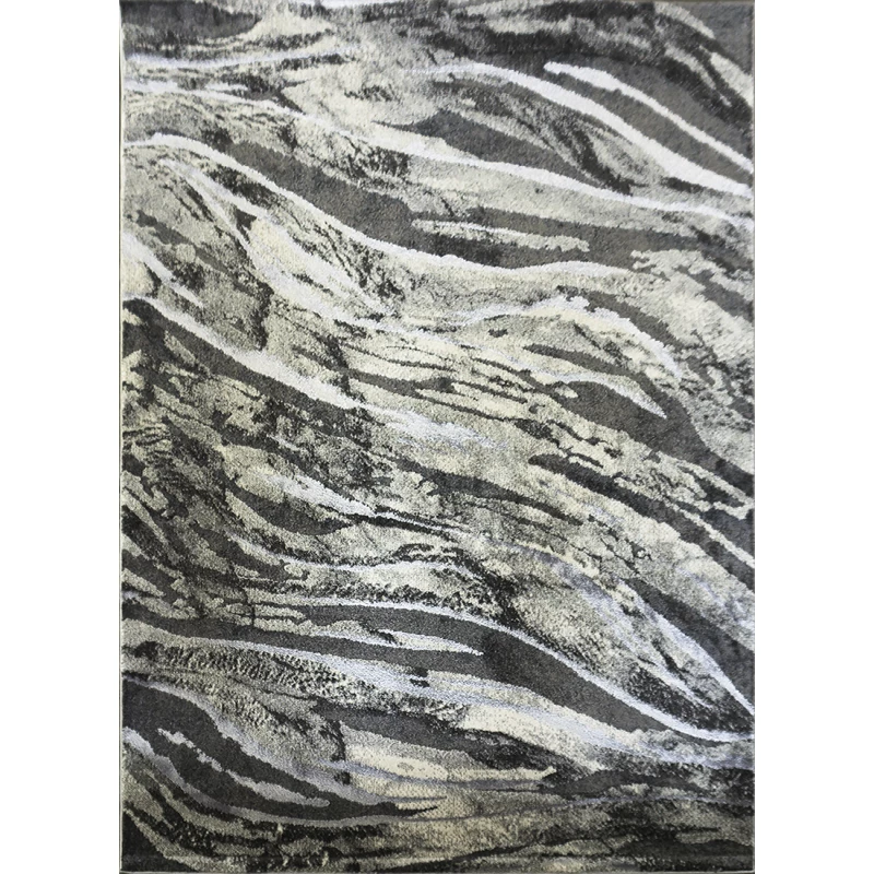 Rechteckiger Stückteppich 140x190 BREA 3 - grau/weiß