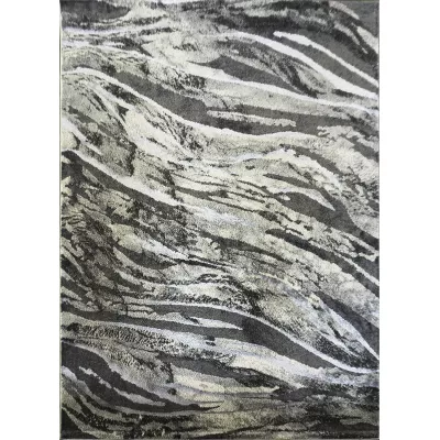Rechteckiger Teppich 240x330 BREA 3 - grau/weiß