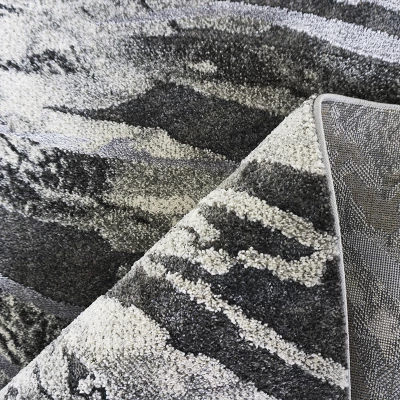 Rechteckiger Stückteppich 120x180 BREA 3 - grau/weiß
