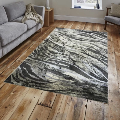 Rechteckiger Stückteppich 120x180 BREA 3 - grau/weiß