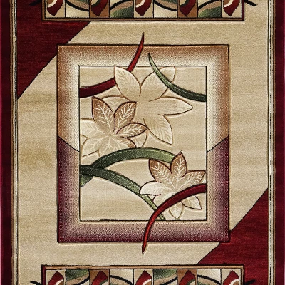 Moderner Stückteppich 200x290 ARTESIA 1 - floral / rot
