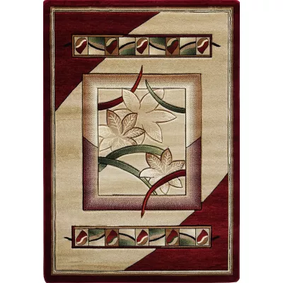 Moderner Stückteppich 200x290 ARTESIA 1 - floral / rot