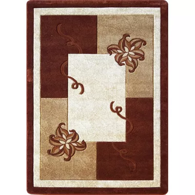 Moderner Stückteppich mit Blumen 140x190 ARTESIA 3 - braun