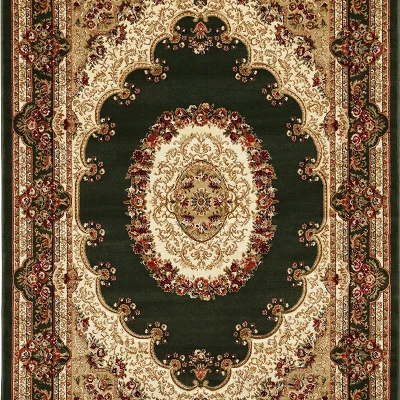 Orientalischer ovaler Teppich 200x290 ARTESIA 9 - mehrfarbig / grün