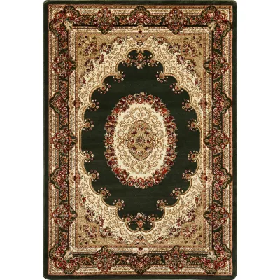 Orientalischer ovaler Teppich 200x290 ARTESIA 9 - mehrfarbig / grün