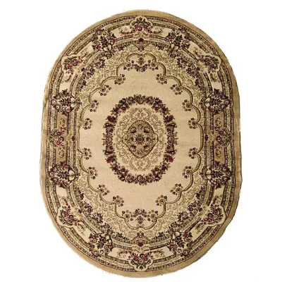 Ovaler Wohnzimmerteppich 200x290 ARTESIA 11 - creme