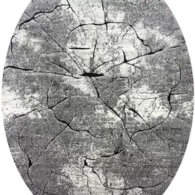 Ovaler Stückteppich 160x220 BRAWLEY 8 - grau / weiß
