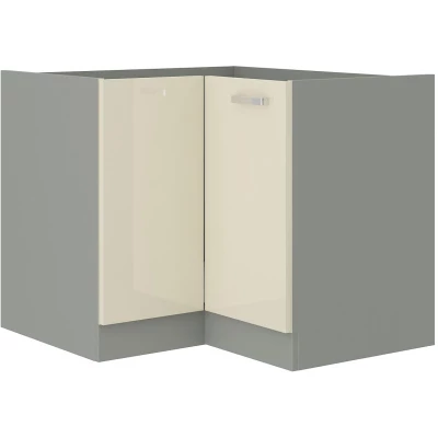 ULLERIKE Unterschrank Eckschrank - 85x85 cm, creme/grau