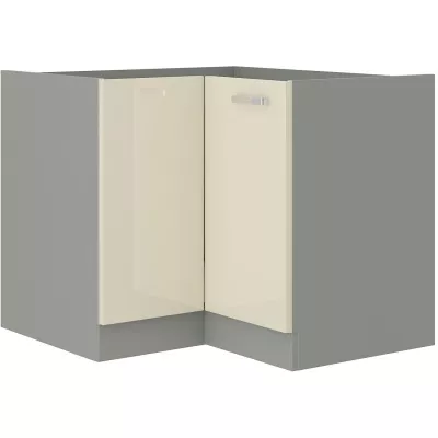 ULLERIKE Unterschrank Eckschrank - 85x85 cm, creme/grau