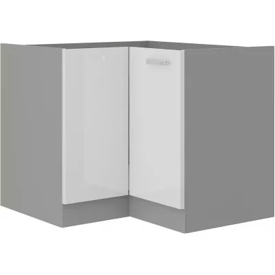 ULLERIKE Eckunterschrank - 85x85 cm, weiß/grau