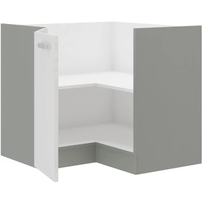 ULLERIKE Eckunterschrank - 85x85 cm, weiß/grau